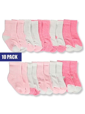 Stepping Stones Baby Girls' 10-Pack Athletic Crew Socks - CookiesKids.com