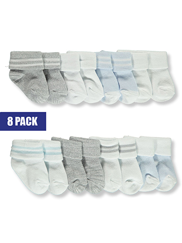 Stepping Stones Baby Boys' 8-Pack Super Soft Baby Socks - CookiesKids.com