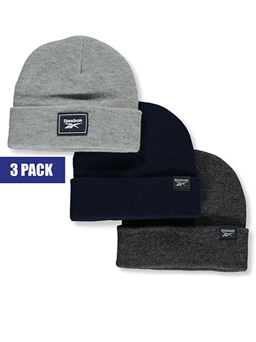 Reebok Baby Boys' 3-Pack Cuffed Hats - CookiesKids.com