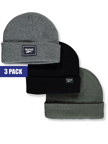 Reebok Baby Boys' 3-Pack Cuffed Hats - CookiesKids.com