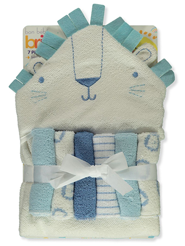 Bon Bebe Baby Boys' 7-Piece Lion Towel With Washcloths Set - CookiesKids.com