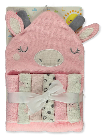 Bon Bebe Baby Girls' 7-Piece Unicorn Towel With Washcloths Set - CookiesKids.com