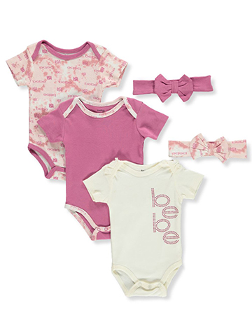 Bebe Baby Girls' 5-Piece Headbands & Bodysuits Set - CookiesKids.com
