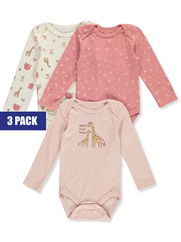 Baby Views Baby Girls' 3-Pack Long-Sleeved Bodysuits - CookiesKids.com
