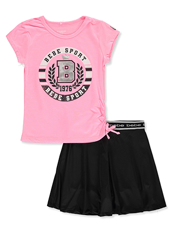 Bebe Girls' 2-Piece Sports Scooter Skirt Set Outfit - CookiesKids.com