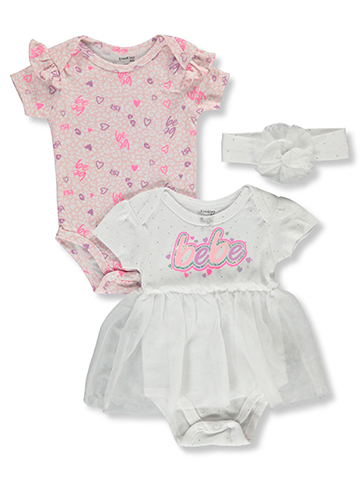 Bebe Baby Girls' 3-Piece Hearts Tutu Bodysuit Set - CookiesKids.com
