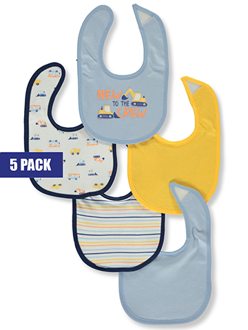 Baby Views Baby Boys' 5-Pack Construction Crew Bibs - CookiesKids.com