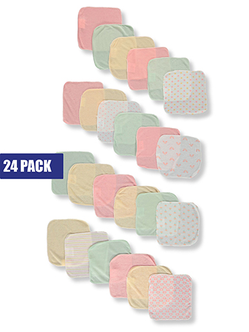 Baby Views Baby Girls' 24-Pack Hearts French Terry Washcloths - CookiesKids.com