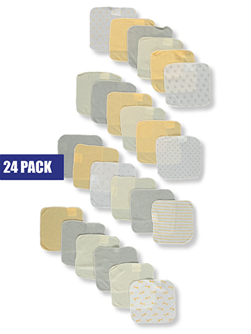 Baby Views Baby Boys' 24-Pack French Terry Washcloths - CookiesKids.com