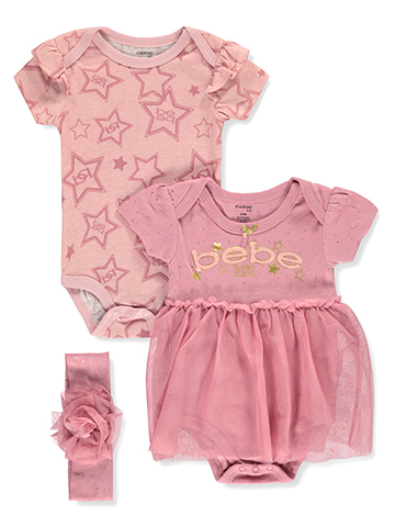 Bebe Baby Girls' 3-Piece Headband Layette Set - CookiesKids.com