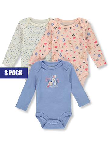 Baby Views Baby Girls' 3-Pack Long-Sleeve Bodysuits - CookiesKids.com