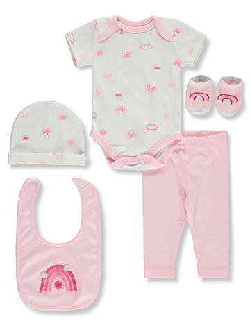 Rene Rofe Baby Girls' 5-Piece Rainbow Layette Set - CookiesKids.com