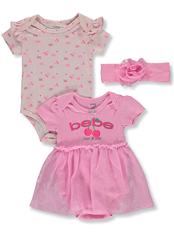 Bebe Baby Girls' 3-Piece Cherry Tutu Bodysuit Set Outfit - CookiesKids.com