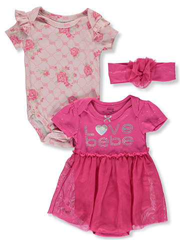 Bebe Baby Girls' 3-Piece Love Tutu Bodysuit Set Outfit - CookiesKids.com