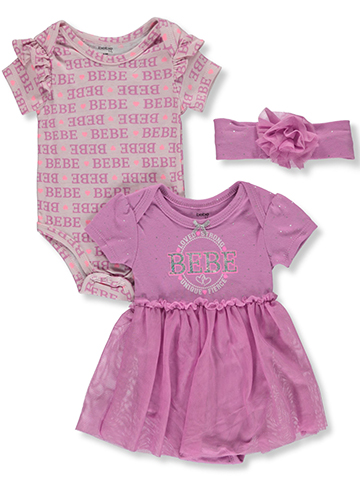 Bebe Baby Girls' 3-Piece Fierce Tutu Bodysuit Set Outfit - CookiesKids.com