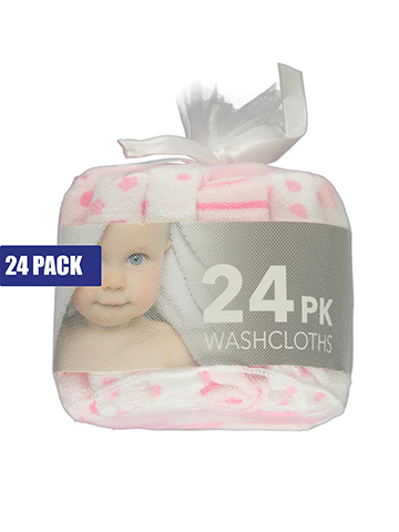 Bon Bebe Baby Girls' 24-Pack French Terry Washcloths - CookiesKids.com