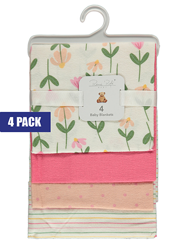 Rene Rofe Baby Girls' 4-Pack Receiving Blankets - CookiesKids.com