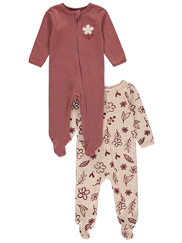 Bon Bebe Baby Girls' 2-Pack Footed Coveralls - CookiesKids.com