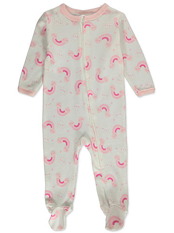 Bon Bebe Baby Girls' Rainbows Footed Coveralls - CookiesKids.com