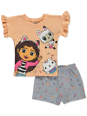 Gabby's Dollhouse Girls' 2-Piece Shorts Set Outfit - CookiesKids.com
