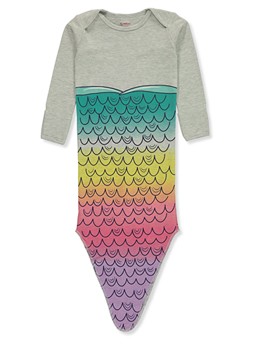 Funstuff Baby Girls' L/S Tied Mermaid Sleeper Coveralls - CookiesKids.com