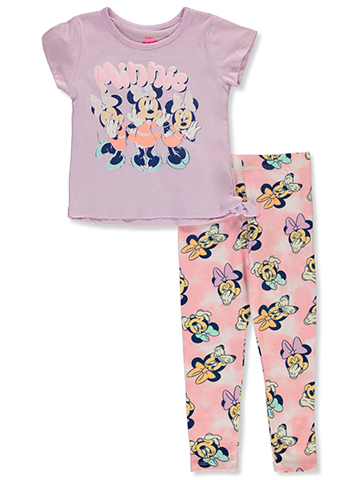 Disney Minnie Mouse Girls' 2-Piece Blush Leggings Set Outfit - CookiesKids.com