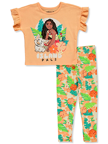 Disney Moana Girls' 2-Piece Leggings Set Outfit - CookiesKids.com