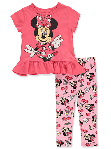 Disney Minnie Mouse Girls' 2-Piece Smile Leggings Set Outfit - CookiesKids.com