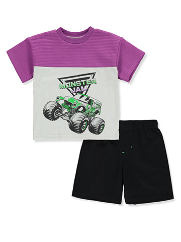 Monster Jam Boys' 2-Piece Shorts Set Outfit - CookiesKids.com