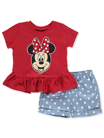 Disney Minnie Mouse Baby Girls' 2-Piece Knit Shorts Set Outfit - CookiesKids.com