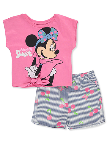 Disney Minnie Mouse Baby Girls' 2-Piece Knit Shorts Set Outfit - CookiesKids.com