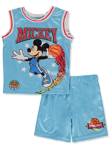 Disney Mickey Mouse Boys' 2-Piece Basketball Shorts Set Outfit - CookiesKids.com