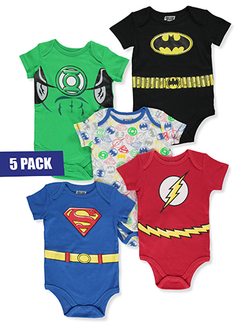 Justice League Baby Boys' 5-Pack Bodysuits - CookiesKids.com