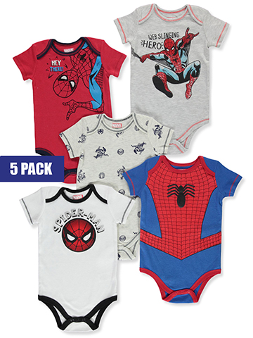 Spider-Man Baby Boys' 5-Pack Bodysuits - CookiesKids.com