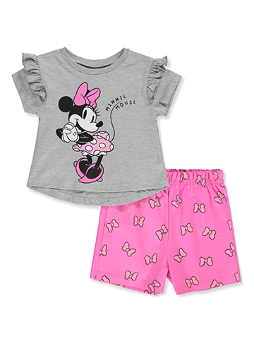 Disney Minnie Mouse Girls' 2-Piece Shorts Set Outfit` - CookiesKids.com