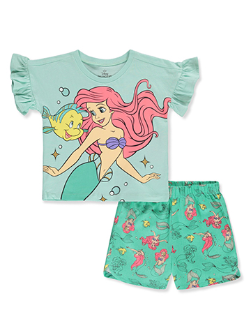 Disney The Little Mermaid Girls' 2-Piece Shorts Set Outfit - CookiesKids.com