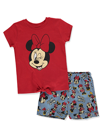 Disney Minnie Mouse Girls' 2-Piece Shorts Set Outfit - CookiesKids.com