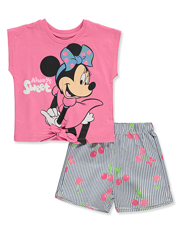 Disney Minnie Mouse Girls' 2-Piece Daisy Duck Shorts Set Outfit - CookiesKids.com