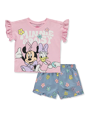 Disney Minnie Mouse Girls' 2-Piece Shorts Set Outfit - CookiesKids.com