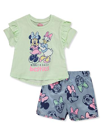 Disney Minnie Mouse Girls' 2-Piece Besties Shorts Set Outfit - CookiesKids.com