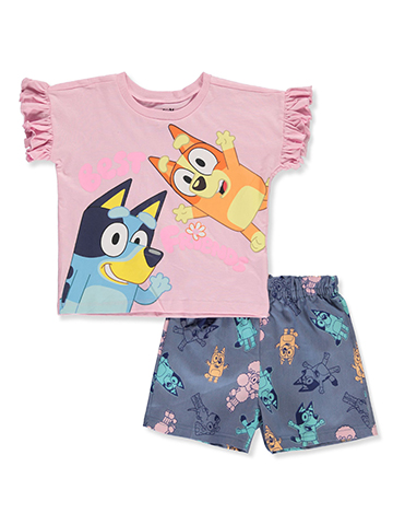 Bluey Girls' 2-Piece Bingo Shorts Set Outfit - CookiesKids.com