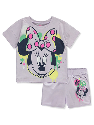 Disney Minnie Mouse Girls' 2-Piece Shorts Set Outfit - CookiesKids.com