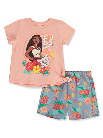 Disney Moana Girls' 2-Piece Shorts Set Outfit - CookiesKids.com