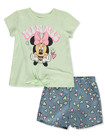 Disney Minnie Mouse Girls' 2-Piece Shorts Set Outfit - CookiesKids.com