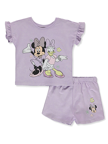 Disney Minnie Mouse Girls' 2-Piece Daisy Duck Shorts Set Outfit - CookiesKids.com