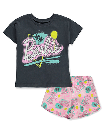 Barbie Girls' 2-Piece Shorts Set Outfit - CookiesKids.com