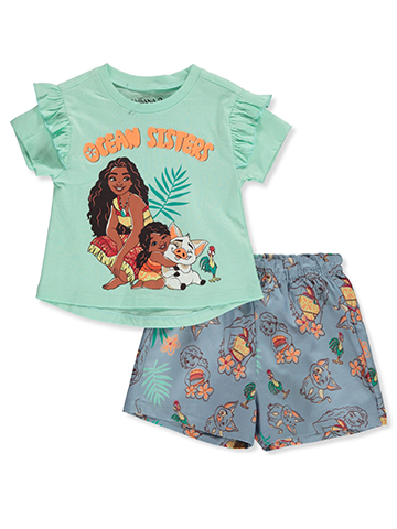 Moana Girls' 2-Piece Shorts Set Outfit - CookiesKids.com