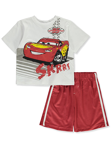Disney Cars Boys' 2-Piece Lightning McQueen Shorts Set Outfit - CookiesKids.com