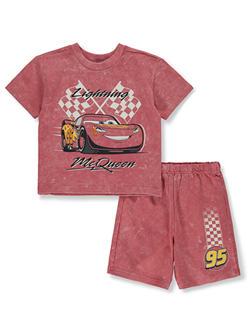 Disney Cars Boys' 2-Piece Lightning McQueen Shorts Set Outfit - CookiesKids.com