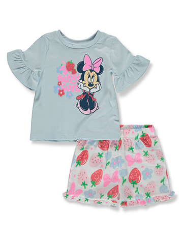 Disney Minnie Mouse Baby Girls' 2-Piece Berry Shorts Set Outfit - CookiesKids.com